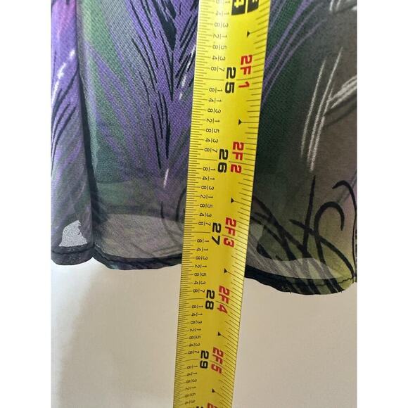 Bisou Bisou Size XS Ruffled Halter Top Colorful Black Pink Y2K Tropical Vacation - Picture 10 of 11